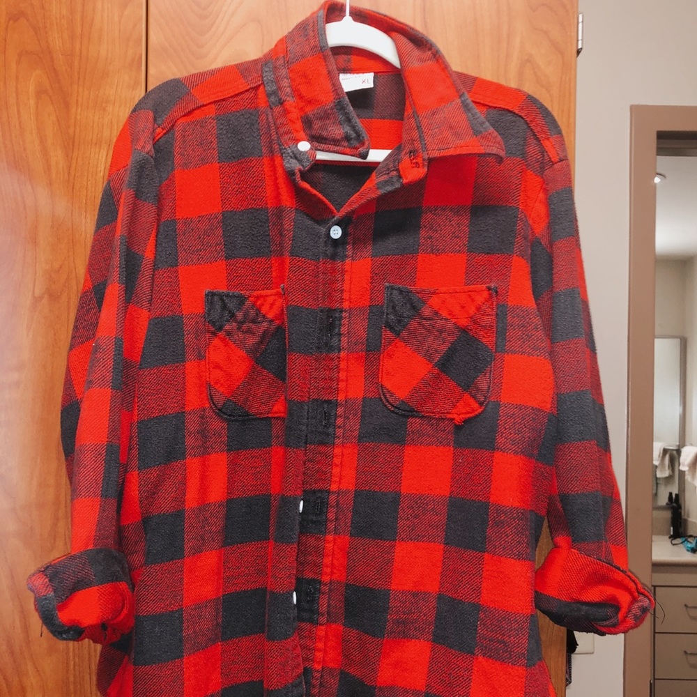 Oversized red flannel